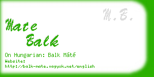 mate balk business card