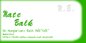 mate balk business card